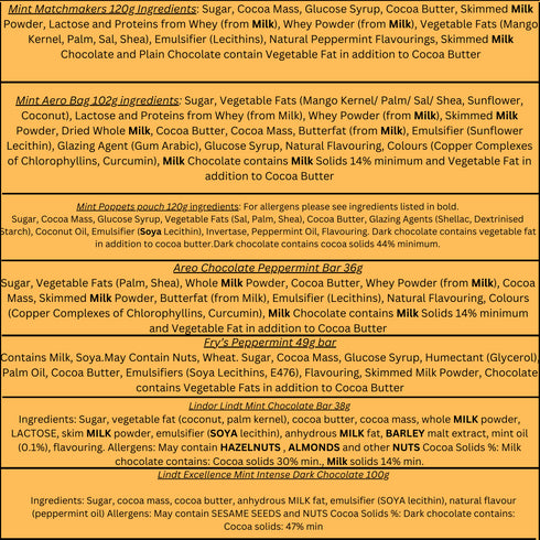 Mint Chocolate Hamper Ingredients