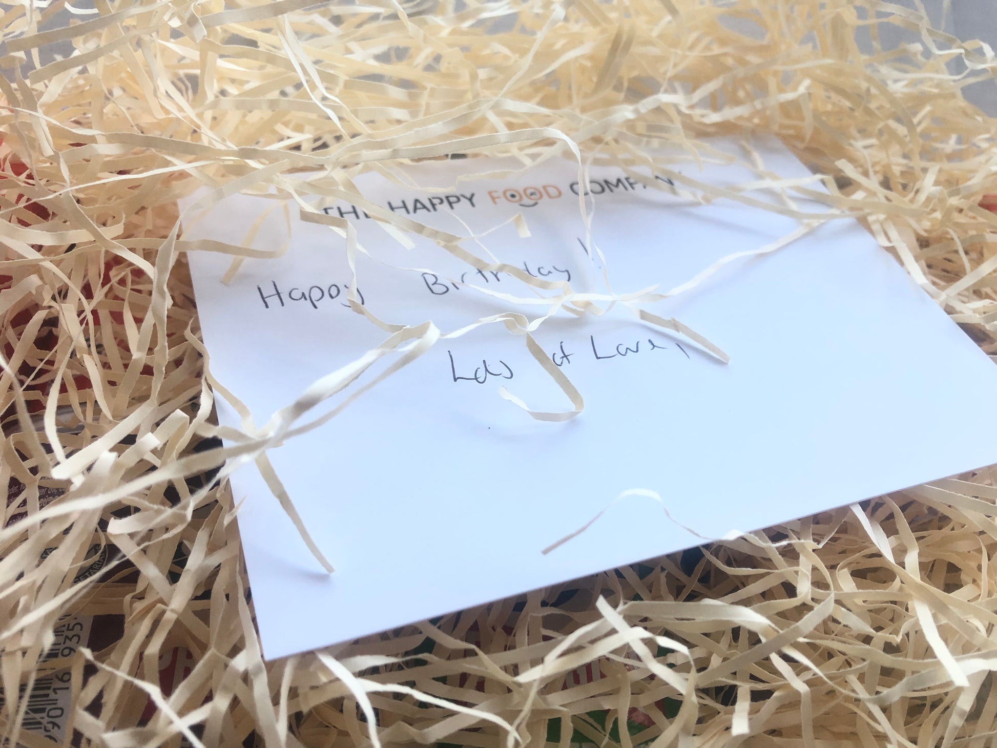 Diabetic Hamper Thank you card