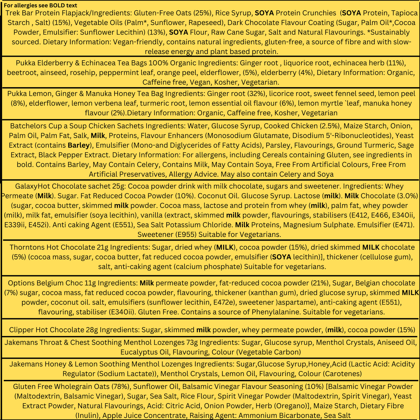 Get Well Soon Hamper Ingredients