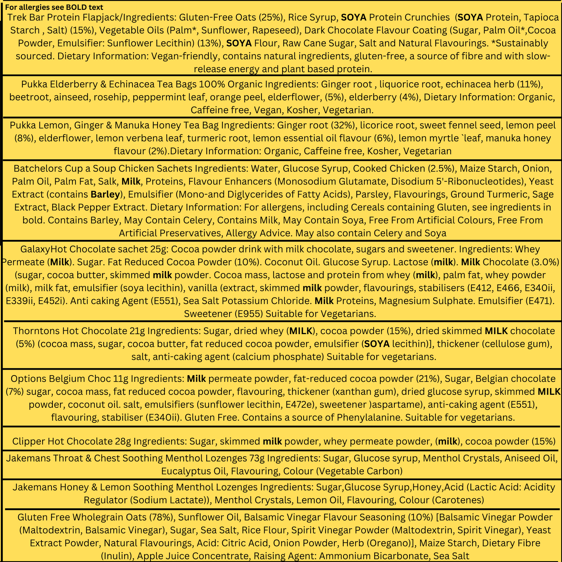 Get Well Soon Hamper Ingredients